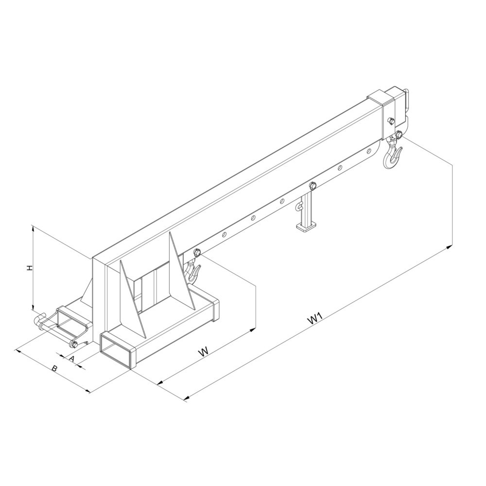 Produktabbildung Nr. 3: Eichinger® Bras de grue télescopique, 2 500 kg, orangé pur