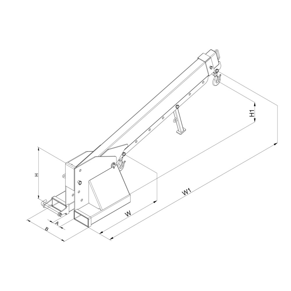 Produktabbildung Nr. 3: Eichinger® Bras de grue télescopique et réglable en hauteur, 2 500 kg, bleu gentiane