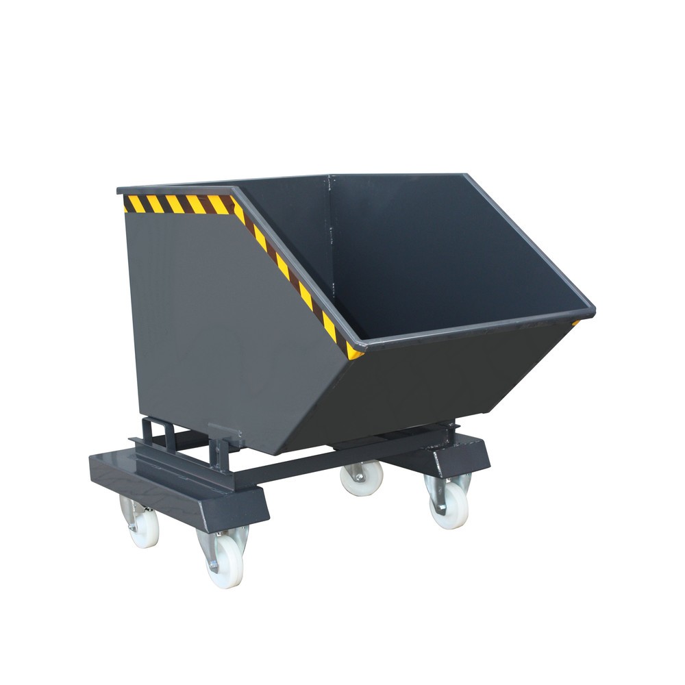 Illustration du produit: Eichinger® Chariot-caisse avec roulettes et entrées de fourche, 300 kg, 800 litres, gris anthracite