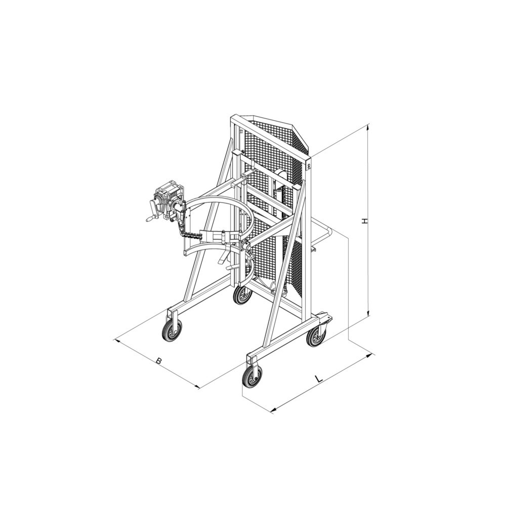 Produktabbildung Nr. 2: Eichinger® Chariot porte-fût, mécanique, manivelle gris anthracite