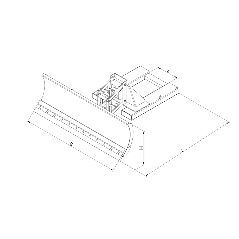 Produktabbildung Nr. 3: Eichinger® Chasse-neige avec compensation de niveau, entrée de fourche en bas Largeur de lame 1 500 mm orangé pur, acier