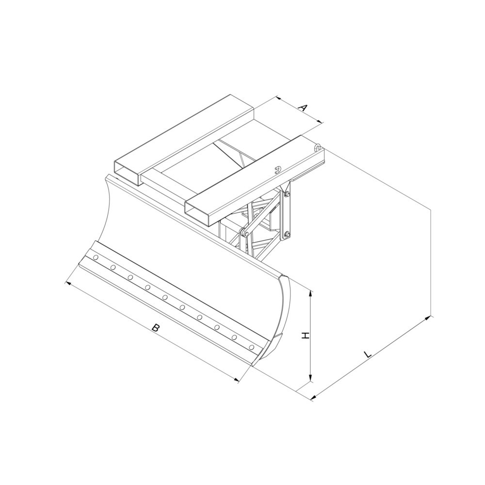 Produktabbildung Nr. 8: Eichinger® Lame de chasse-neige avec compensation de niveau, entrée de fourche en haut Largeur de lame 1 500 mm bleu gentiane, acier
