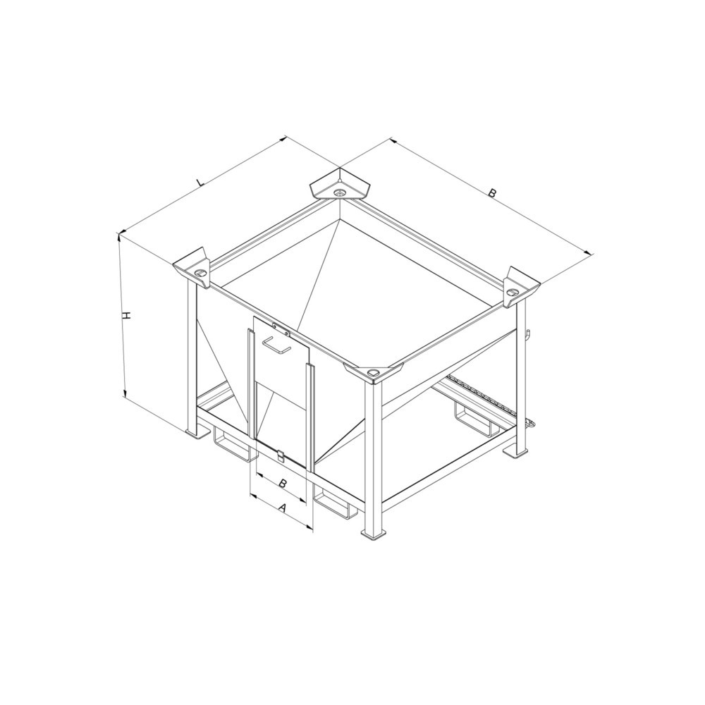 Produktabbildung Nr. 3: Eichinger® Conteneur silo à guillotine, 300 litres orangé pur
