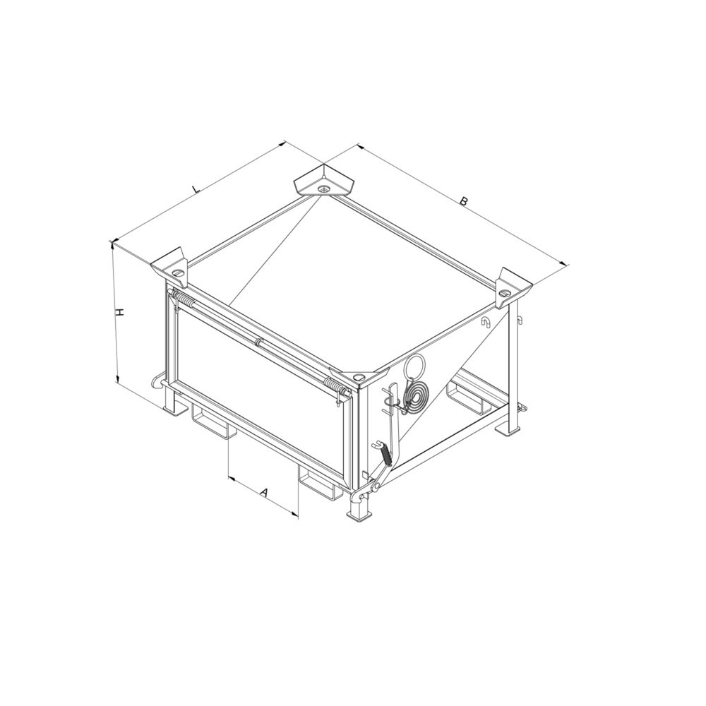 Produktabbildung Nr. 3: Eichinger® Conteneur silo avec clapet de déversement de grande surface, 300 litres gris anthracite