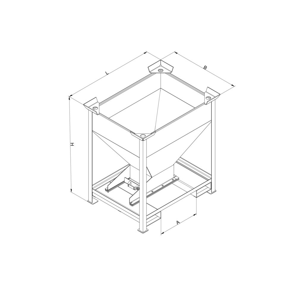 Produktabbildung Nr. 3: Eichinger® Conteneur silo avec trappe coulissante de dosage sur la trémie de sortie, 300 litres bleu gentiane