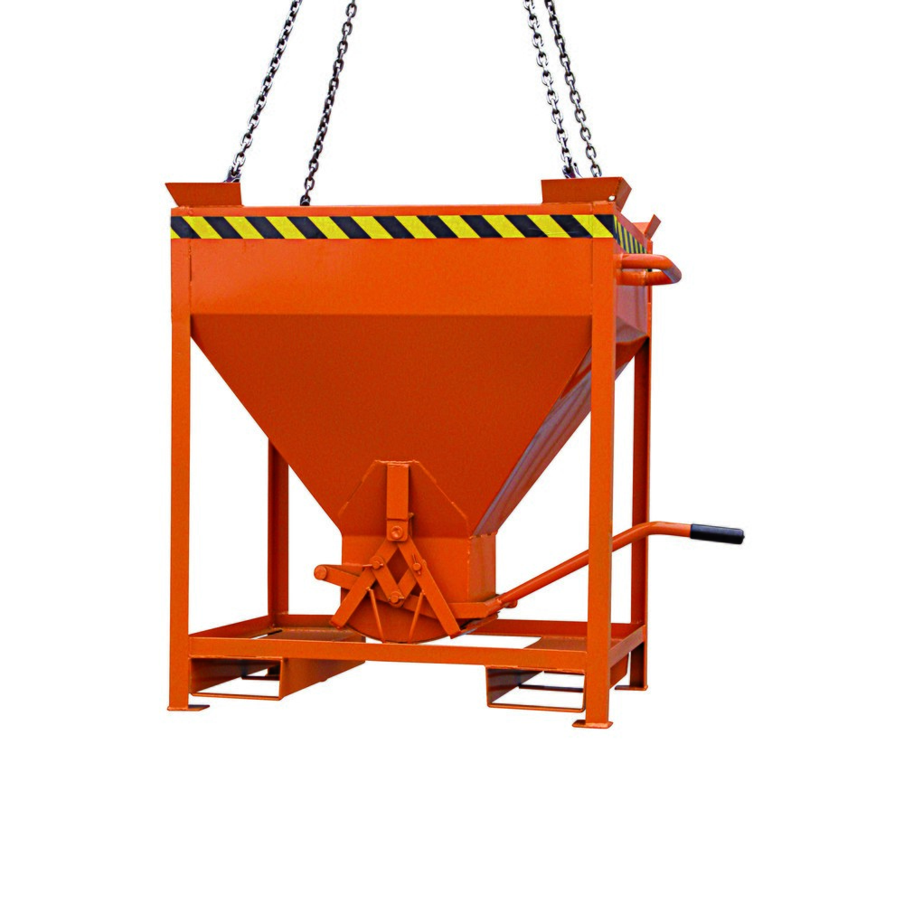 Produktabbildung Nr. 1: Eichinger® Conteneur silo entrées de fourche et œillets de grue, sortie centrale commandé par levier, 300 litres, orangé pur