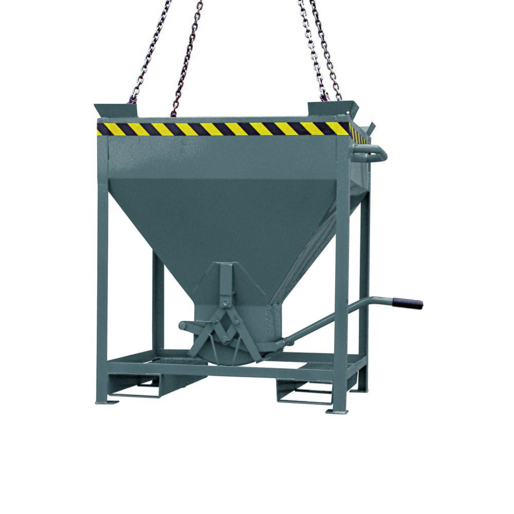 Produktabbildung Nr. 1: Eichinger® Conteneur silo entrées de fourche et œillets de grue, sortie centrale commandé par levier, 300 litres, gris anthracite