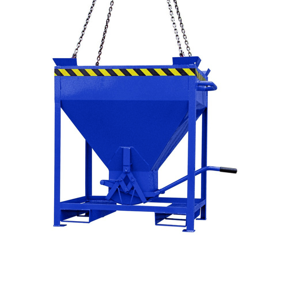 Produktabbildung Nr. 1: Eichinger® Conteneur silo entrées de fourche et œillets de grue, sortie centrale commandé par levier, 300 litres, bleu gentiane