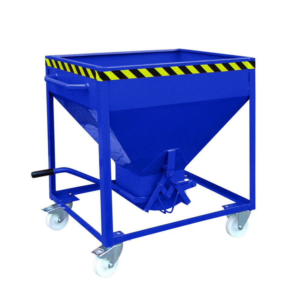 Illustration du produit: Eichinger® Conteneur silo sur roulettes, sorti centrale commandée par levier, 300 litres, bleu gentiane