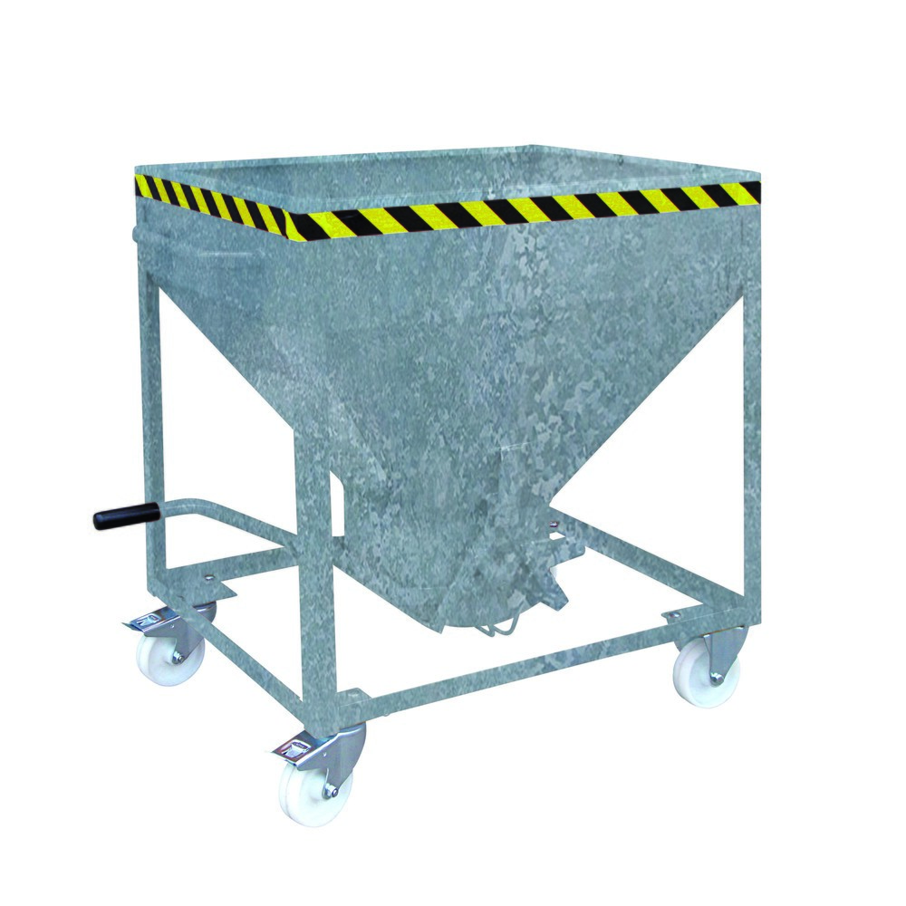 Illustration du produit: Eichinger® Conteneur silo sur roulettes, sorti centrale commandée par levier, 600 litres, galvanisé à chaud
