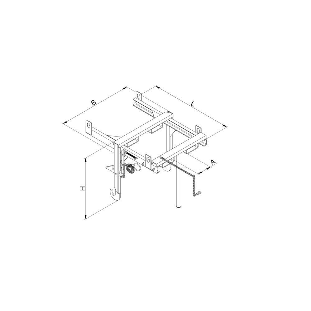 Produktabbildung Nr. 3: Eichinger® Dispositif de basculement pour chariot élévateur et grue, 2029.4 bleu gentiane