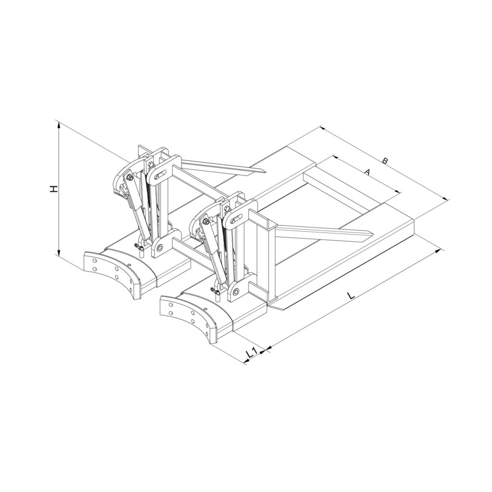 Produktabbildung Nr. 2: Eichinger® Fasslifter für Stahl- und Kunststoff-Fässer, 2 x Fässer, anthrazitgrau