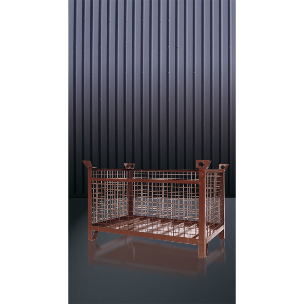 Produktabbildung: Eichinger® Gitterbox-Stapelpalette, 1500 kg, LxBxH 1200x800x750 mm, schokoladenbraun