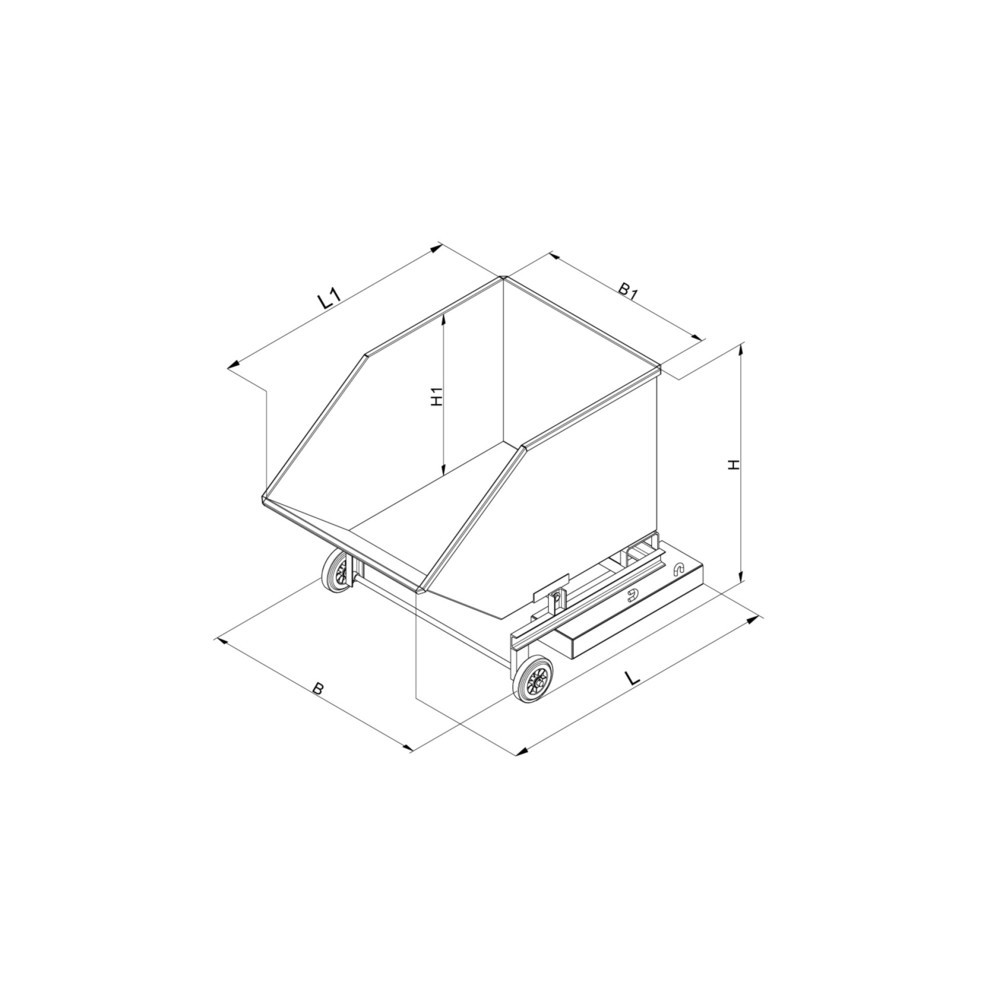 Produktabbildung Nr. 2: Deckel für Eichinger® Kastenwagen mit Rollen und Einfahrtaschen, 300 kg, Volumen 0,2 m³