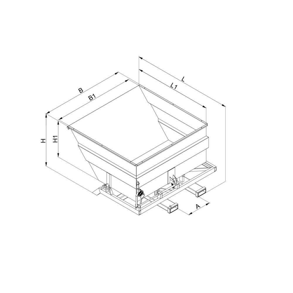 Produktabbildung Nr. 3: Eichinger® Kippbehälter extragross und massiv, 2500 kg, 4000 Liter, enzianblau