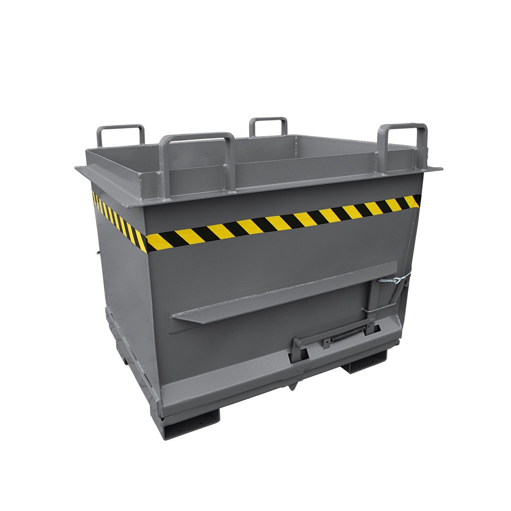 Produktabbildung: Eichinger® Klappbodenbehälter in konischer Ausführung, 1000 kg, 500 Liter anthrazitgrau