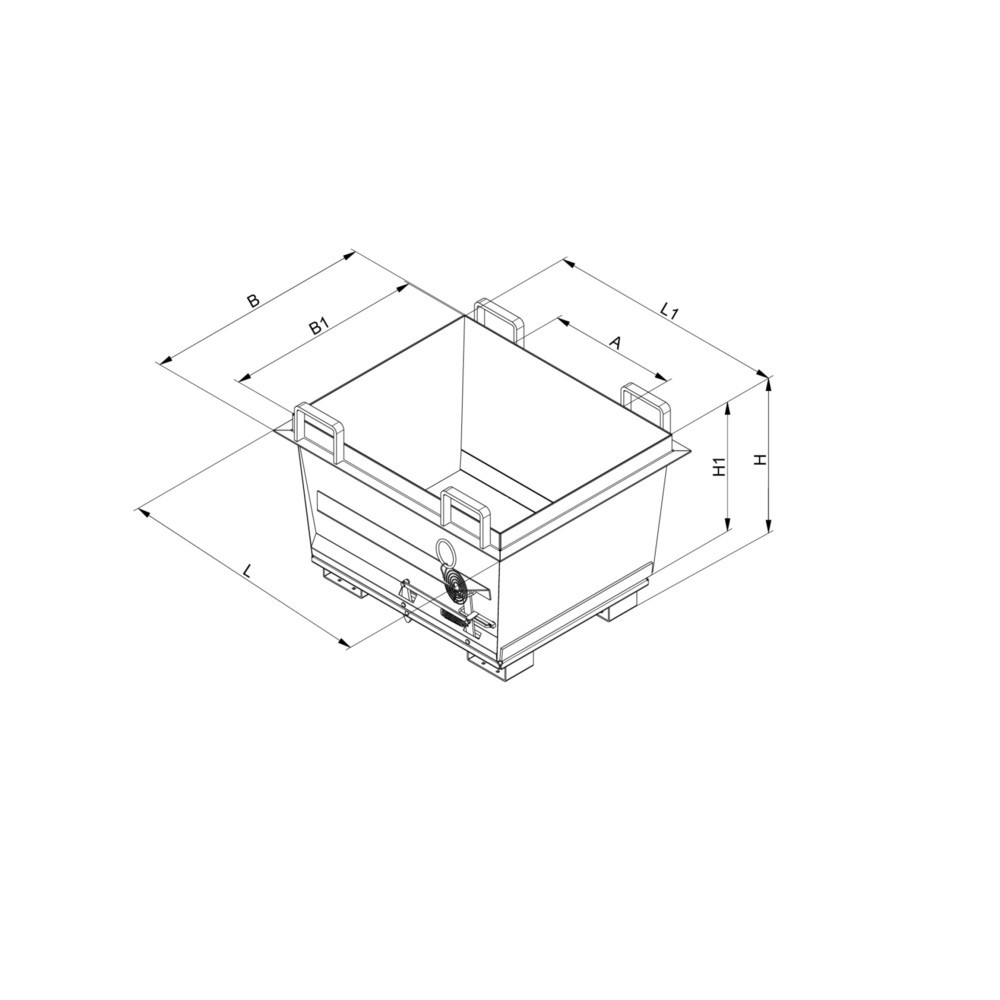 Produktabbildung Nr. 2: Deckel für Eichinger® Klappbodenbehälter in konischer Ausführung, Volumen 1 m³
