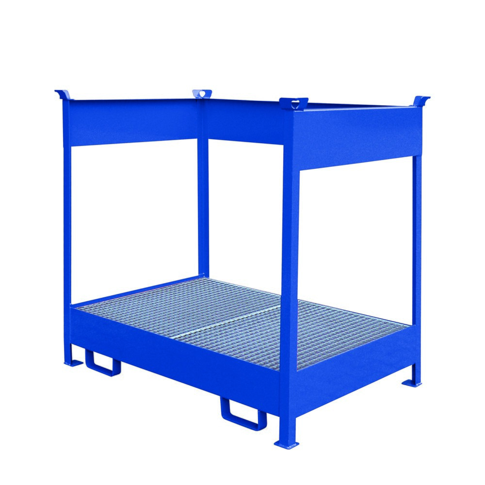 Produktabbildung Nr. 1: Eichinger® Palette à fûts empilable avec bac de rétention, 2 x fûts bleu gentiane