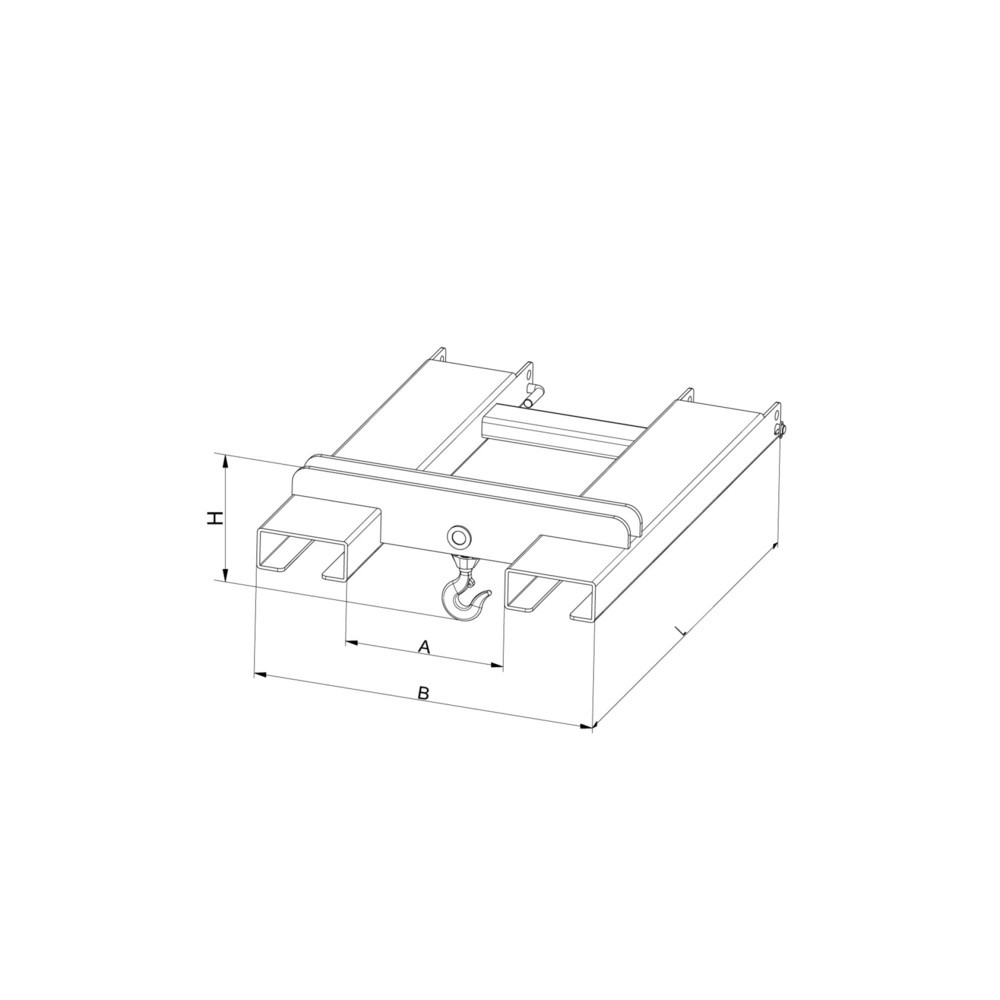 Produktabbildung Nr. 2: Eichinger® Rehausse de chariot pour crochet de levage pour 2 bras, 2 000 kg, orangé pur