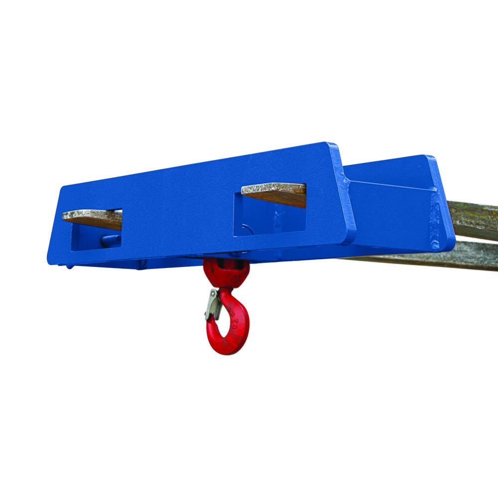 Illustration du produit: Eichinger® Rehausse de chariot pour crochet de levage sur deux bras de fourche, 2 500 kg, bleu gentiane