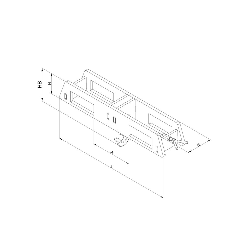 Produktabbildung Nr. 3: Eichinger® Rehausse de chariot pour crochet de levage sur deux bras de fourche, 2 500 kg, bleu gentiane