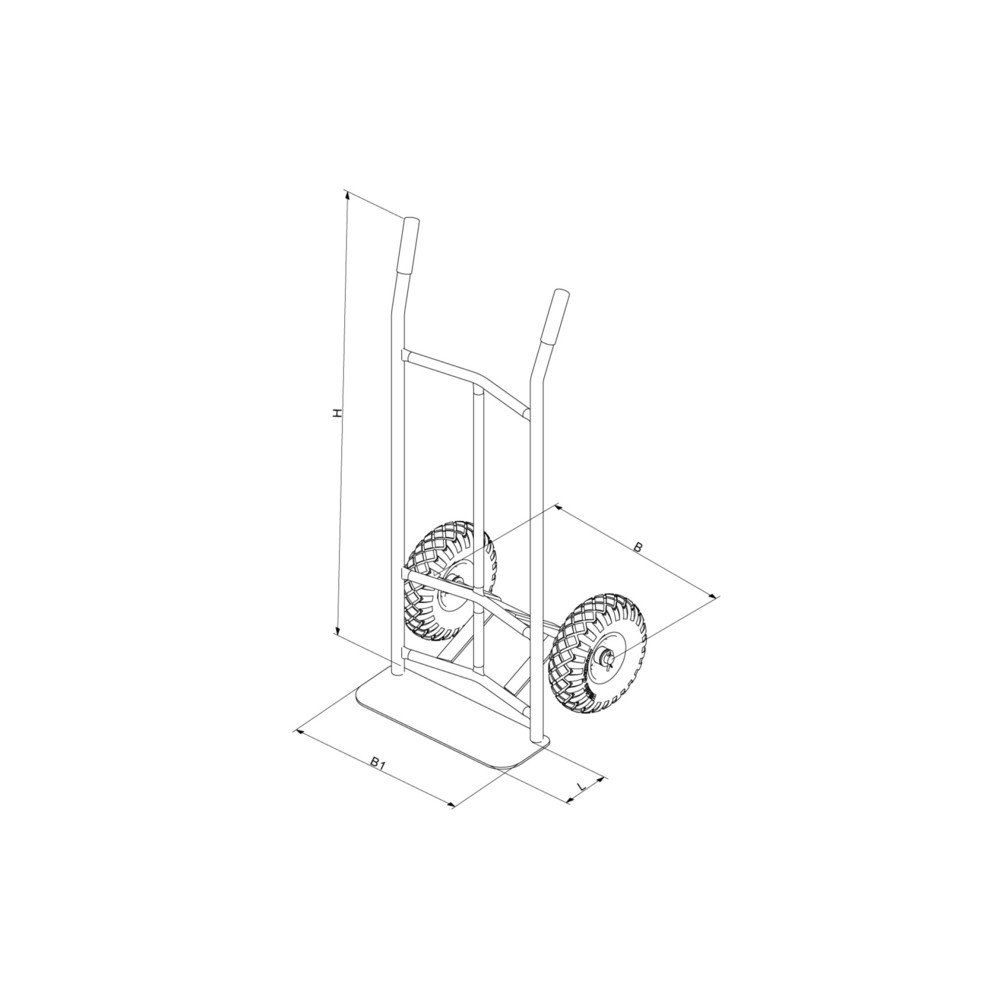 Produktabbildung Nr. 2: Eichinger® Sackkarre, 300 kg, Luftrad 260/85, enzianblau