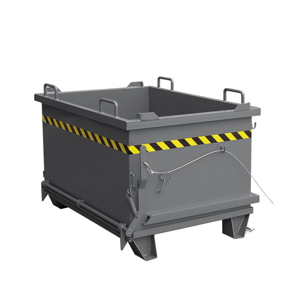 Produktabbildung: Eichinger® Schuttbehälter mit Klappboden, 2000 kg, 1500 Liter anthrazitgrau