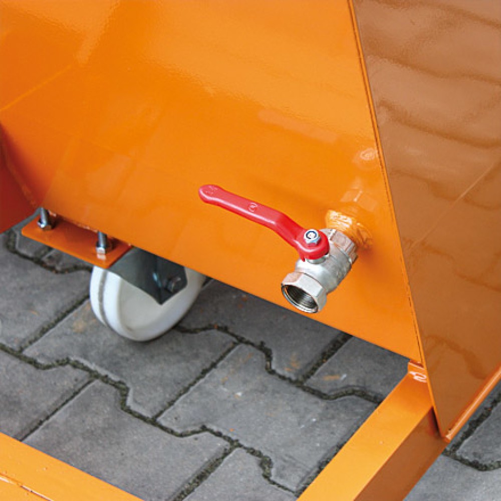 Produktabbildung Nr. 3: Eichinger® Späne-Kippbehälter mit Siebeinsatz und Ablasshahn, 1000 kg, 500 Liter, anthrazitgrau