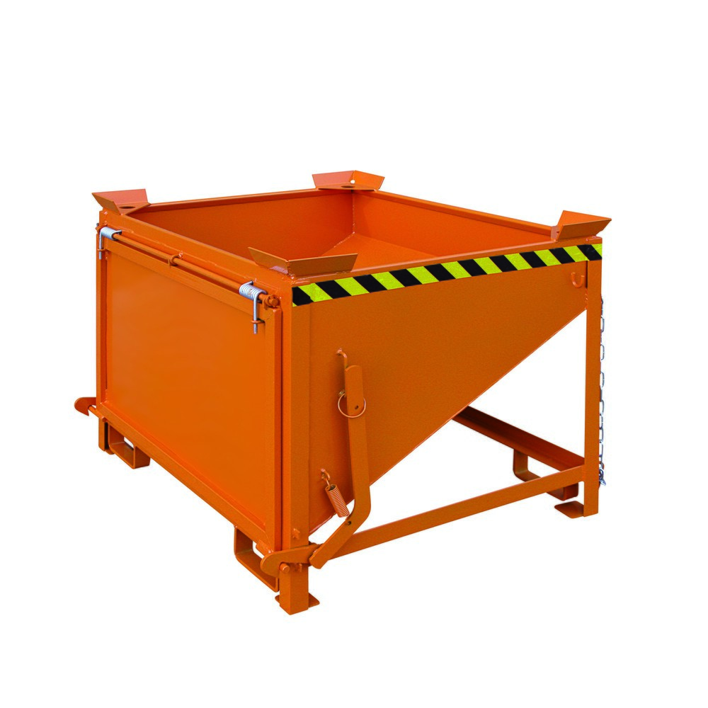 Produktabbildung: Eichinger® Silobehälter mit grossflächiger Schüttklappe, 400 Liter reinorange
