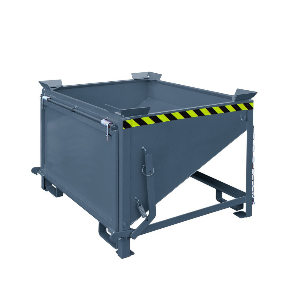 Produktabbildung: Eichinger® Silobehälter mit grossflächiger Schüttklappe, 300 Liter anthrazitgrau