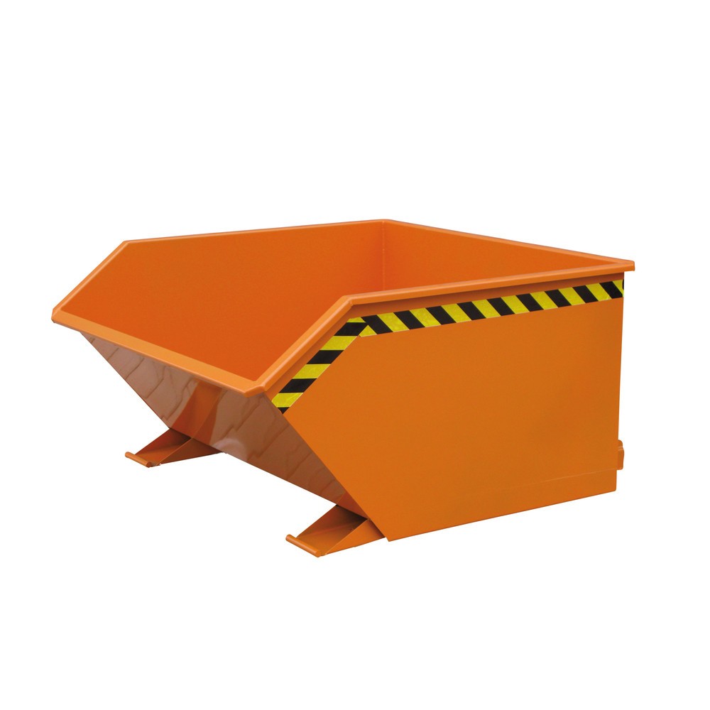 Produktabbildung: Eichinger® Späne-Kippbehälter mit Siebeinsatz und Ablasshahn, 1000 kg, 500 Liter, reinorange