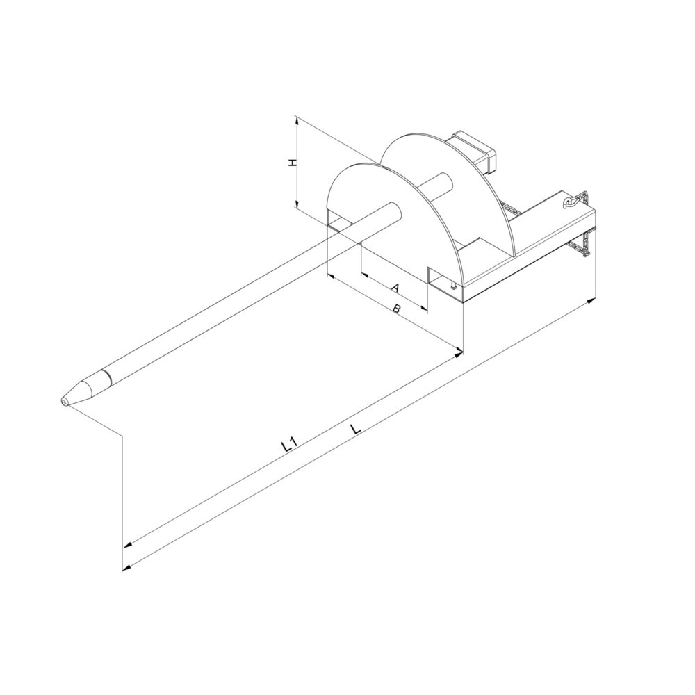 Produktabbildung Nr. 3: Eichinger® Support d’éperon sur bras de fourche 1 000 kg, longueur 2 800 mm, diamètre de l’éperon 85 mm, bleu gentiane