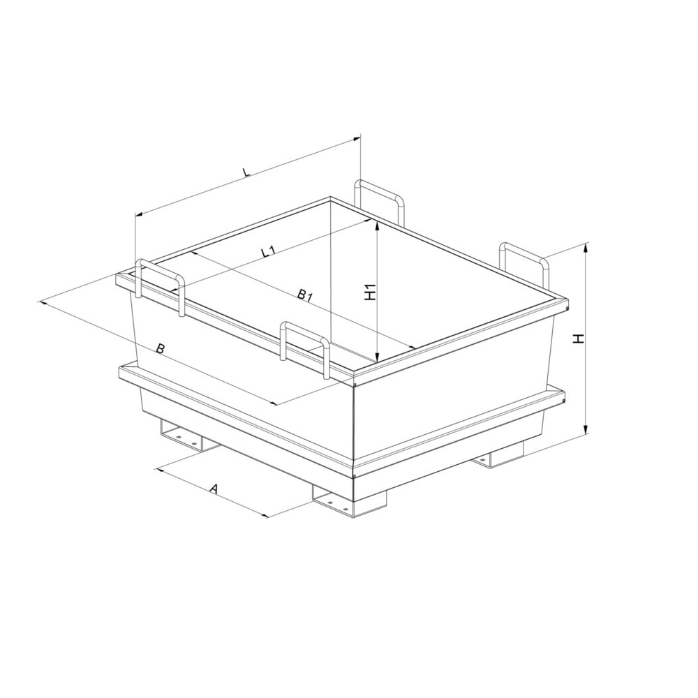 Produktabbildung Nr. 2: Deckel für Eichinger® Universal-Container, 1000 kg, Volumen 0,75 m³
