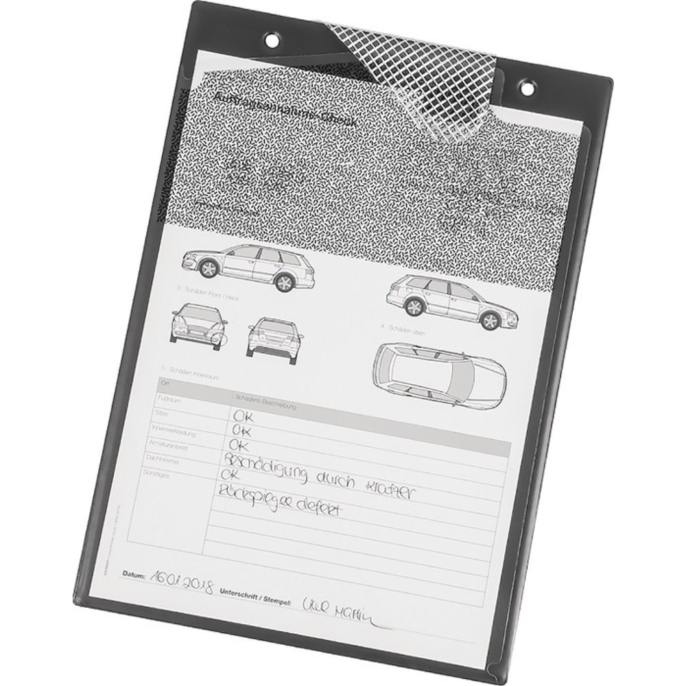 Produktabbildung: EICHNER Auftragstasche, DIN A4, m.Klettverschluss, Kordel u. 2 Fächer, VE = 10 Stück, schwarz
