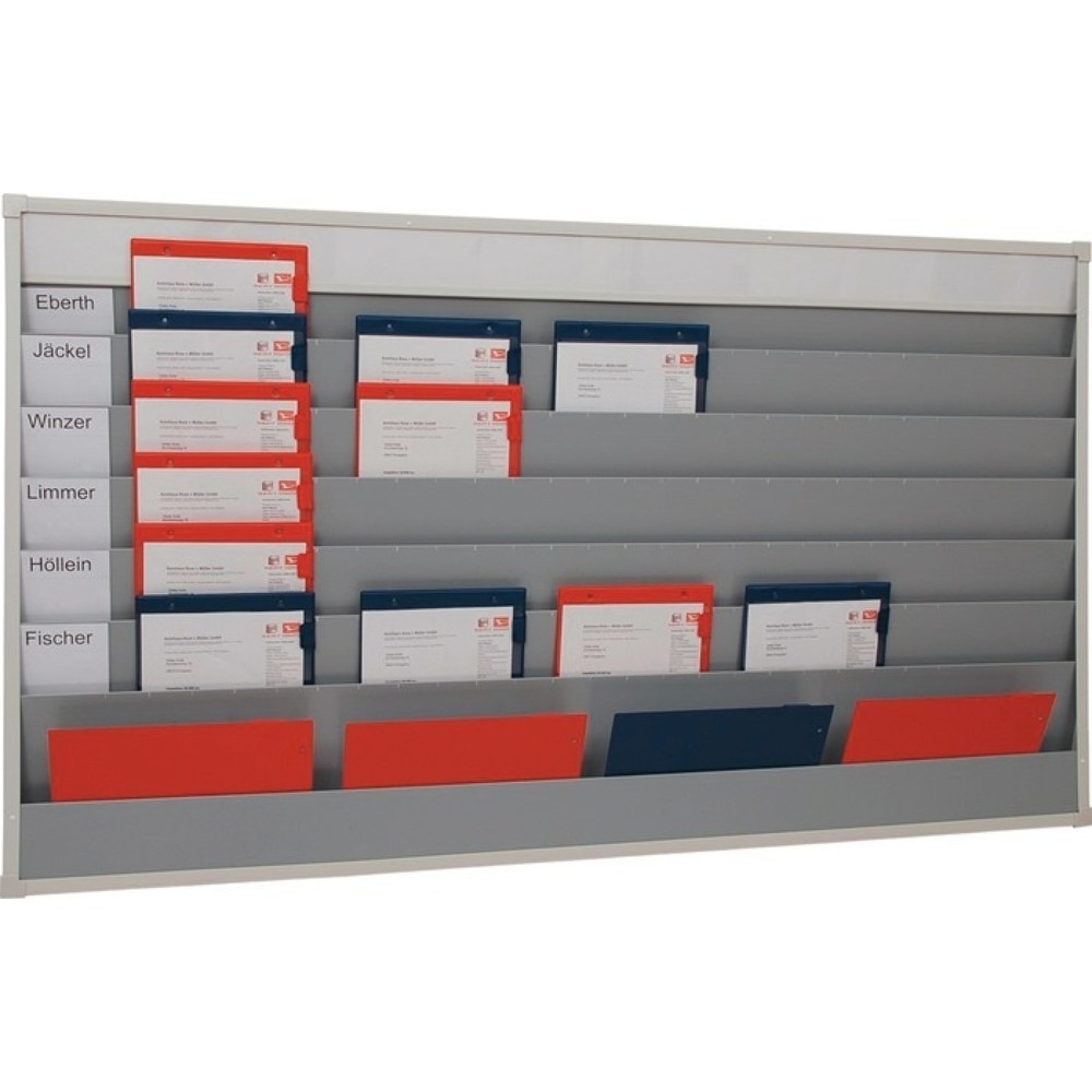 Produktabbildung: EICHNER Planungstafel, 6 Schienen, H900xB1580xT78 mm, grau