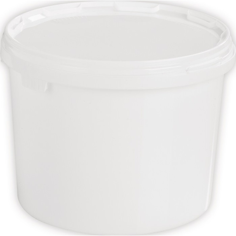 Produktabbildung: Eimer, mit Bügelgriff und Stülpdeckel, 3 l PP weiss, Ø 157 mm Höhe 162 mm