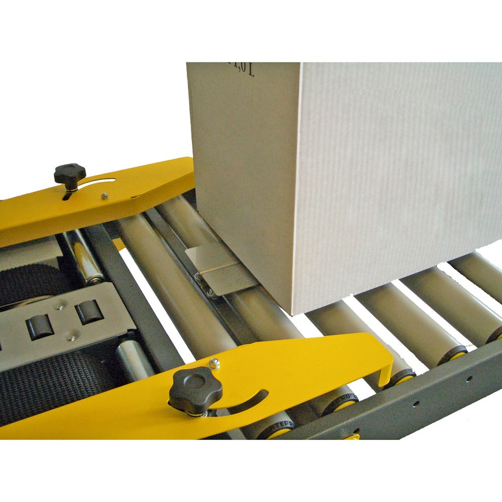 Produktabbildung: Einlaufrollenbahn mit Kartonhalteschwert für Kartonverschlussmaschine SR20