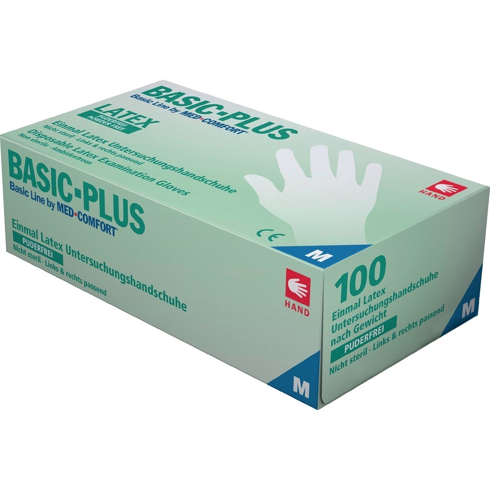 Produktabbildung: Einweghandschuhe Basic Plus, Latex, Grösse XL, 100 Stk/VE