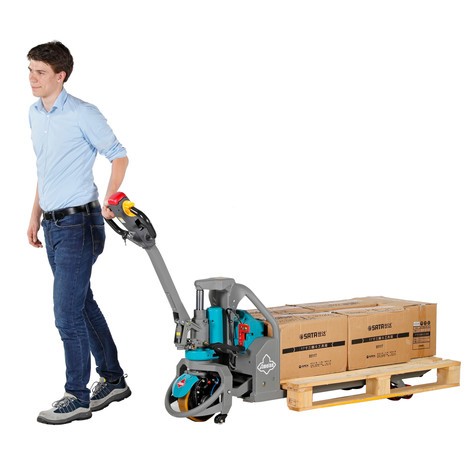 Elektro-Hubwagen Ameise® PTE 1.3 - Lithium-Ionen, extrabreit für Spezialpaletten