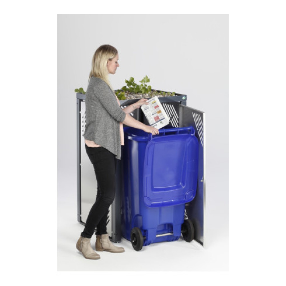Illustration du produit: Élément complémentaire pour armoires à poubelles VAR®, avec couvercle pour plantes, revêtement par poudrage