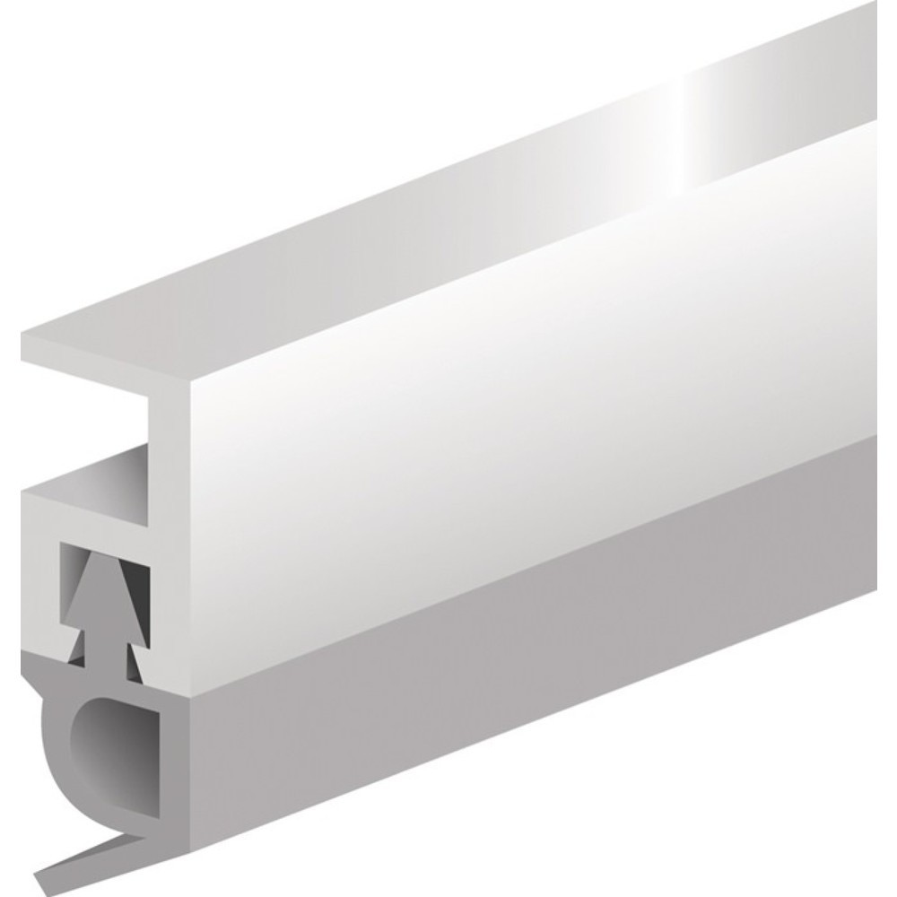 Illustration du produit: ELLEN Abdichtungsschiene PTS-AR, Kunststoff blank braun, Länge 2100 mm Breite 5 mm, mit weich PVC-Lippe