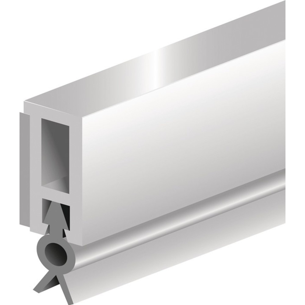 Illustration du produit: ELLEN Abdichtungsschiene PTS-ZK, blank weiß, Länge 2100 mm Breite 6 mm, mit weich PVC-Lippe