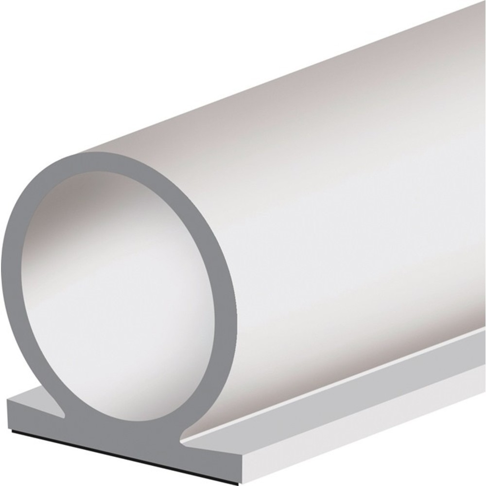 Illustration du produit: ELLEN Türanschlagdichtung Omega-Profil 137, Silikon blank weiß, Länge 25 m Breite 8 mm