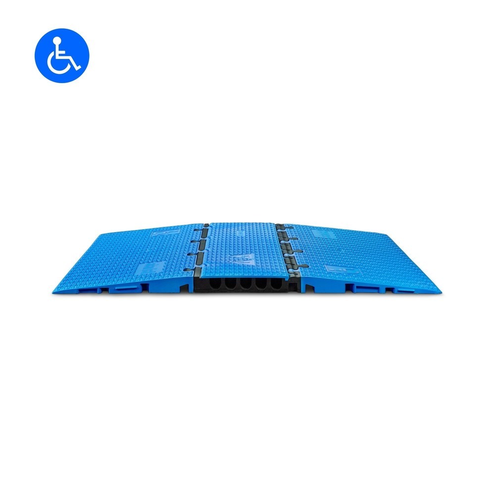 Produktabbildung Nr. 1: Ensemble de rampes d’accès avec passage de câbles Defender® MIDI 5 2D by Adam Hall, bleu
