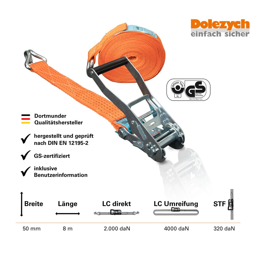 Produktabbildung Nr. 5: Set de sangles d'arrimage Dolezych, 4 pièces