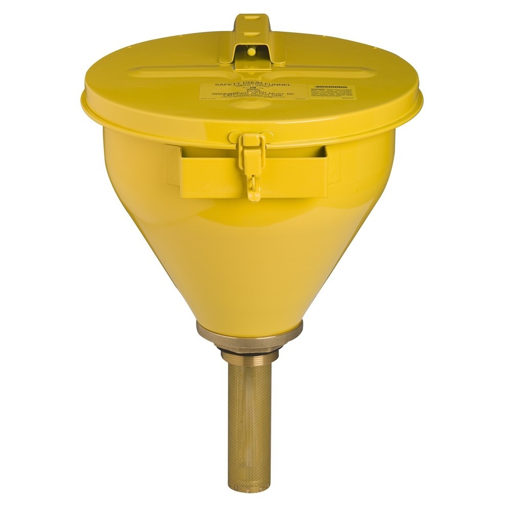 Illustration du produit: Entonnoir de sécurité pour fût Justrite, pare-flamme 150 mm, jaune