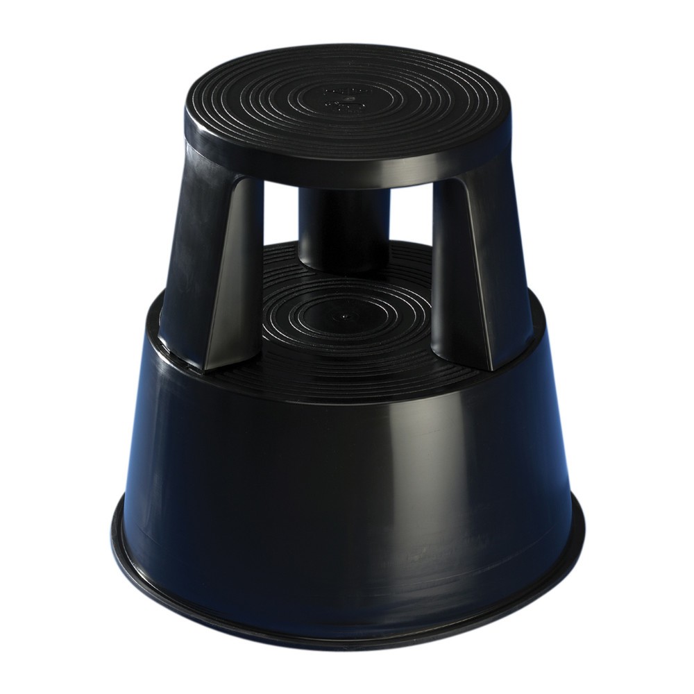 Produktabbildung Nr. 1: Tabouret à roulettes en plastique, capacité de charge de 150 kg, noir foncé