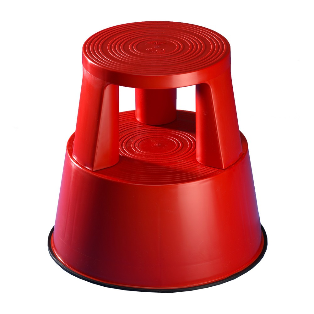 N° de l'image du produit 1 : Tabouret à roulettes en plastique, capacité de charge de 150 kg, rouge feu