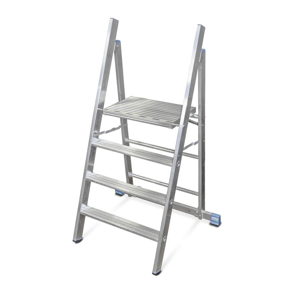 Illustration du produit: Escabeau KRAUSE® Profi en aluminium, avec 2 roulettes, 3 marches