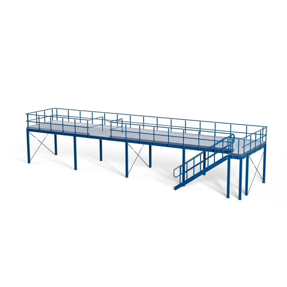 N° de l'image du produit 4 : Estrade pour système de plates-formes de stockage modulaire, sortie par la droite, bleu gentiane